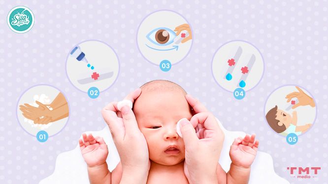 Cách sử dụng nước muối sinh lý nhỏ mắt cho trẻ sơ sinh đúng chuẩn, an toàn 