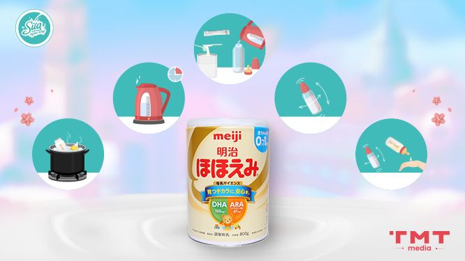 cách pha sữa Meiji