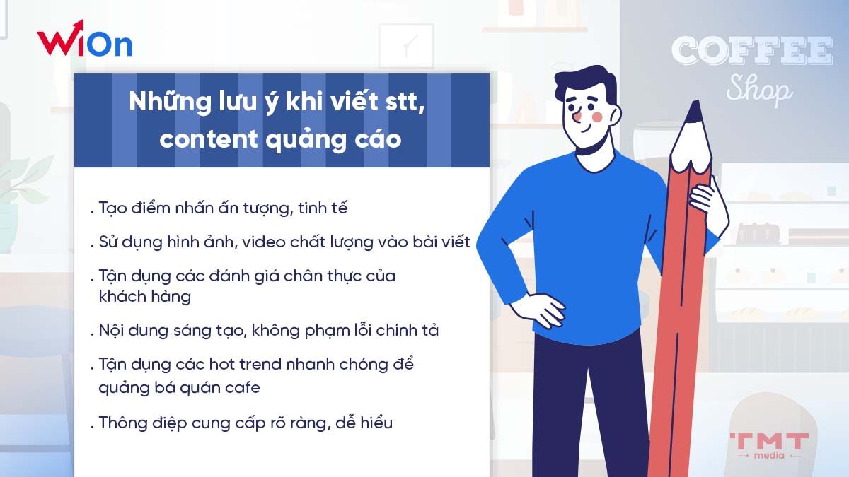 Những lưu ý khi viết stt, content quảng cáo cho quán cafe