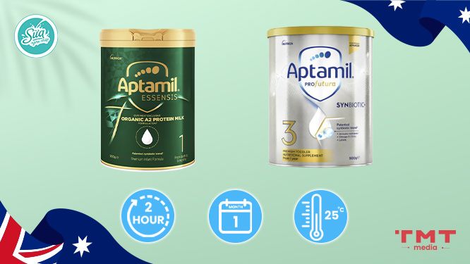 Sữa Aptamil mở nắp dùng trong bao lâu?