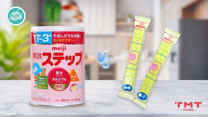 Nên mua sữa Meiji hộp hay thanh cho bé?
