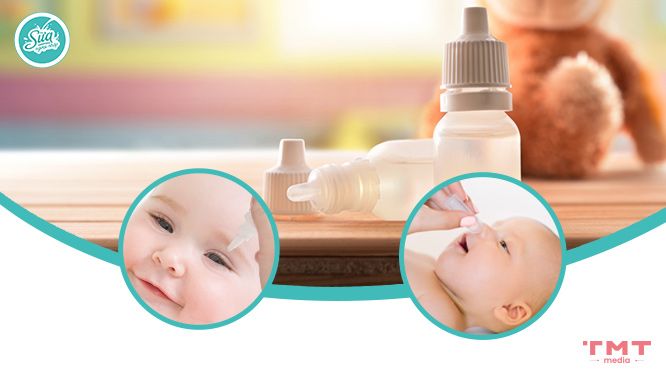 Công dụng của nước muối sinh lý khi vệ sinh mắt mũi cho trẻ sơ sinh