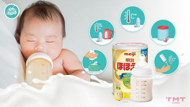 Lưu ý khi pha sữa Meiji số 0-1 dạng bột cho trẻ mẹ không nên bỏ qua
