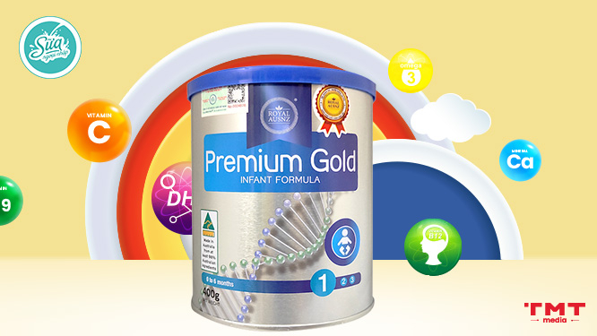 Sữa tăng cân cho trẻ 0-6 tháng - Royal Ausnz Premium Gold 1