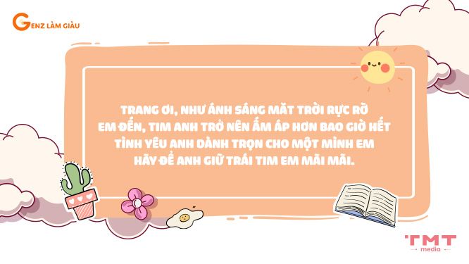 bài thơ thả thính tên Trang