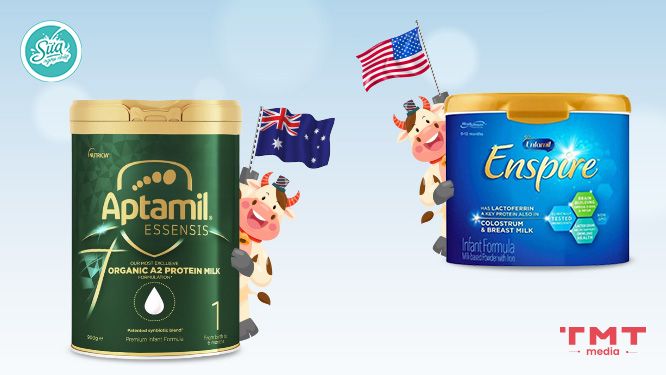 thương hiệu sữa Enspire và Aptamil Essensis Úc