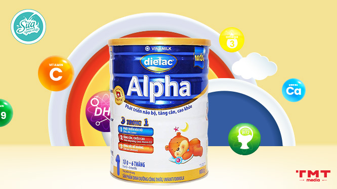 Dielac Alpha 1 - Sữa tăng cân cho bé 0-6 tháng phát triển nhanh