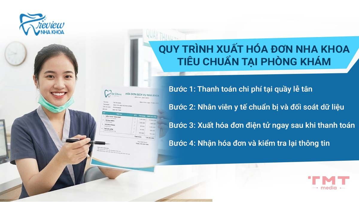 Quy trình xuất hóa đơn nha khoa tiêu chuẩn tại phòng khám