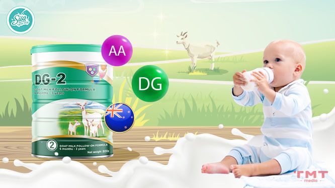Sữa dê DG số 2 nhập khẩu từ New Zealand tươi mát cho bé