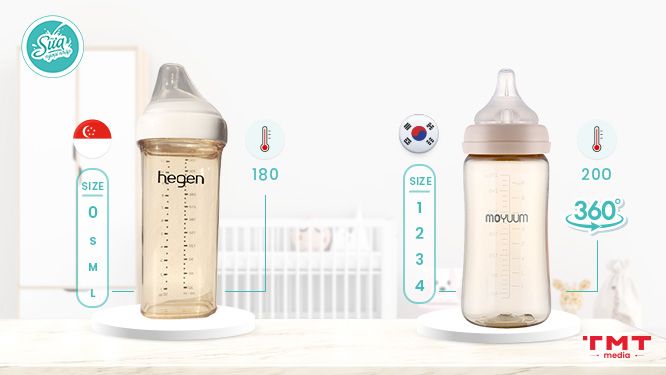 So sánh bình sữa Hegen và Moyuum