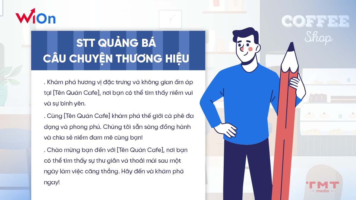 Mẫu bài viết, stt quảng bá câu chuyện thương hiệu quán cà phê