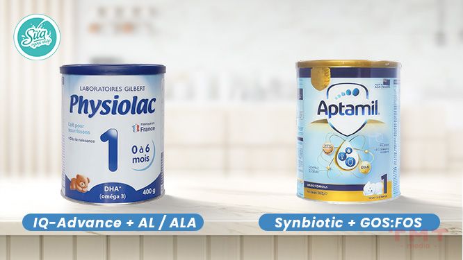 Bảng so sánh sữa Physiolac và Aptamil chi tiết thành phần, công dụng, giá bán