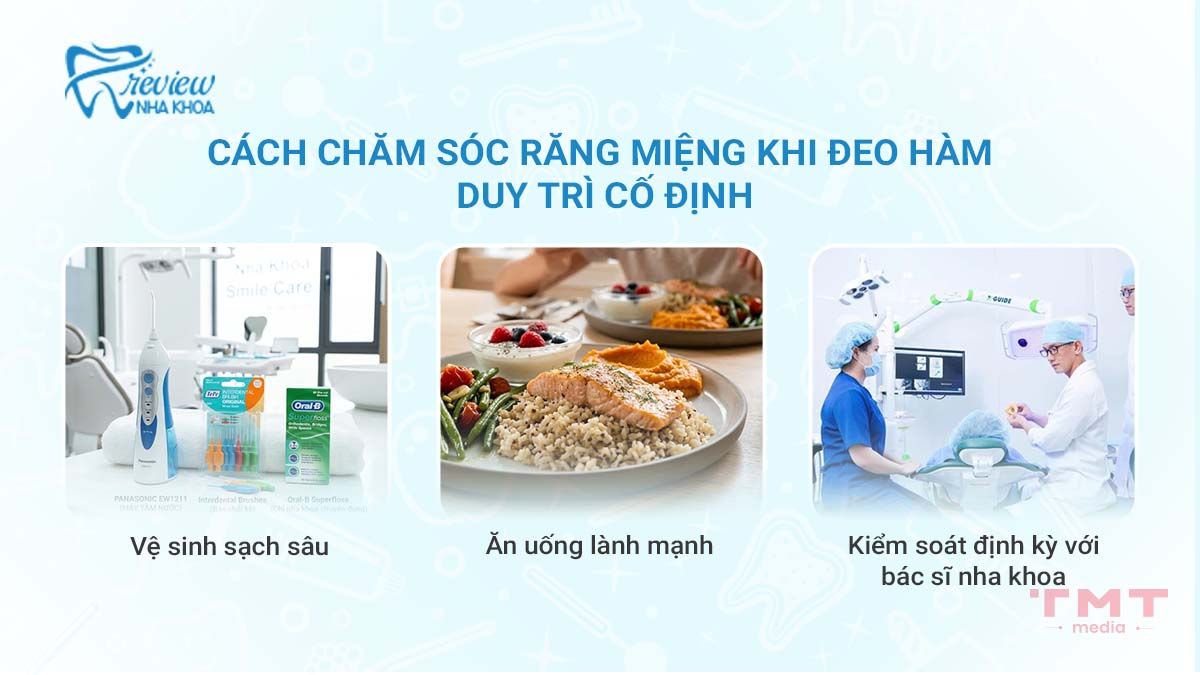 Cách chăm sóc răng miệng khi đeo hàm duy trì cố định