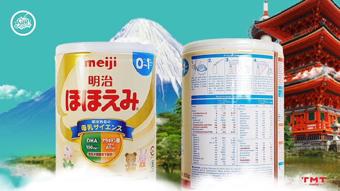 Bao bì mẫu mã của sữa sữa Meiji số 0
