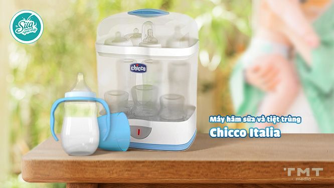 Máy khử khuẩn bình sữa Chicco Italia 2 khoang chứa