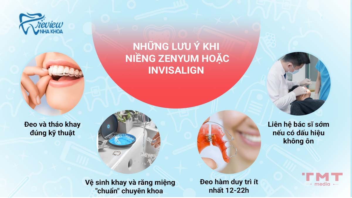 Người đang niềng Zenyum hoặc Invisalign cần lưu ý gì để bảo vệ răng?