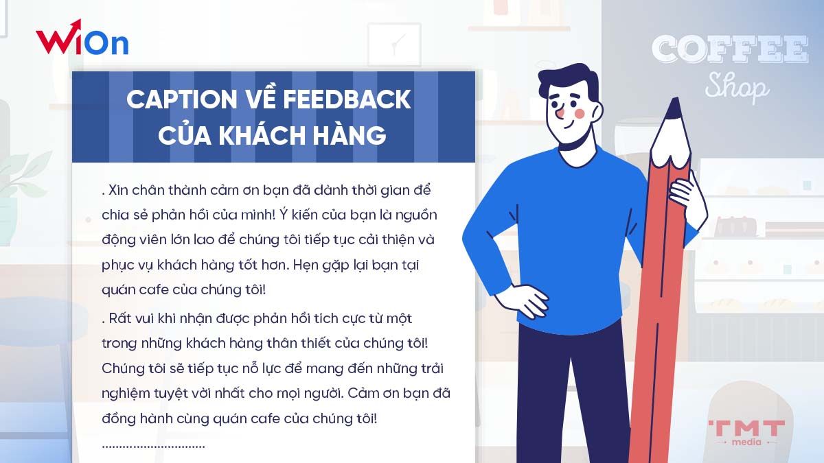 Caption cho quán cafe về feedback của khách hàng