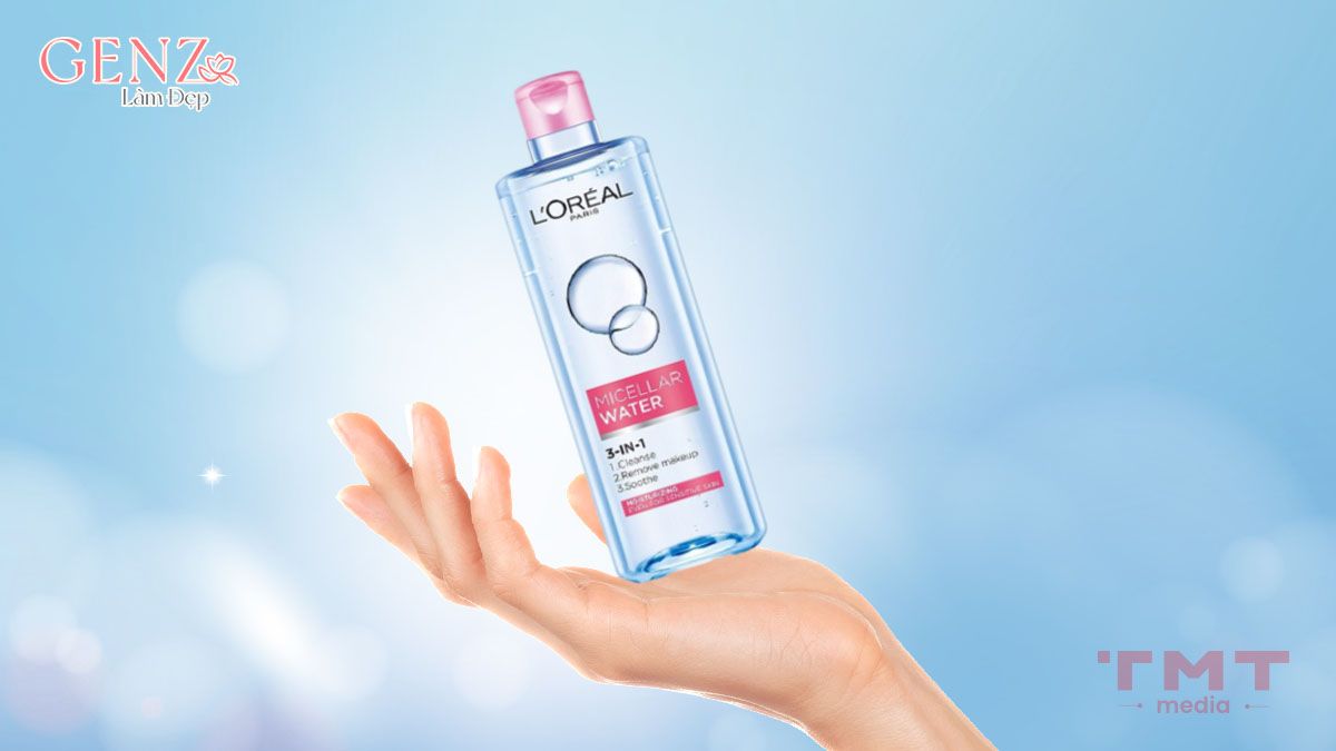 Nước tẩy trang L'Oreal dưỡng ẩm hiệu quả cho da thường Micellar Water 3-in-1 Moisturizing Even For Sensitive Skin