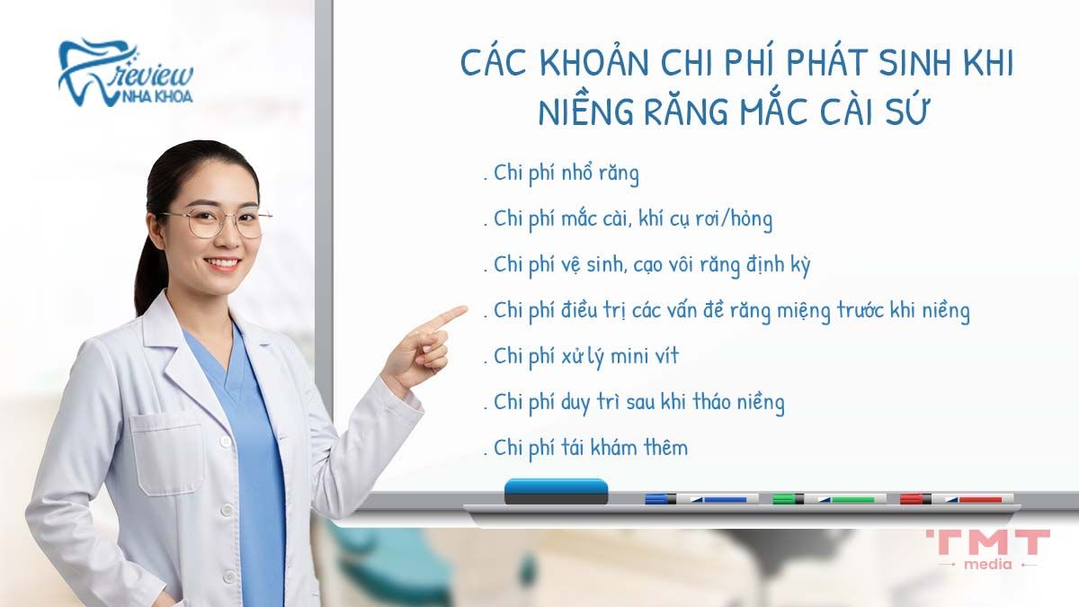 Các khoản chi phí phát sinh khi niềng răng mắc cài sứ (nếu có)