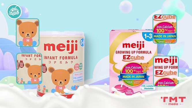 Hình ảnh, thiết kế bao bì sữa Meiji nhập khẩu