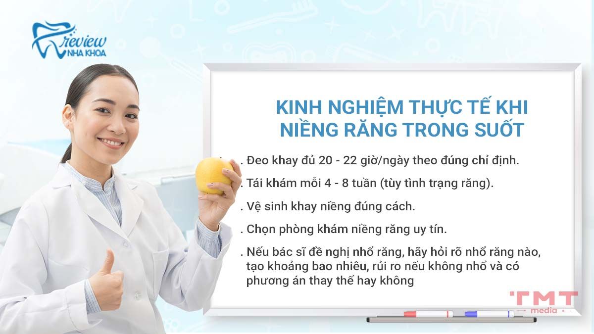 Kinh nghiệm thực tế khi niềng răng trong suốt 