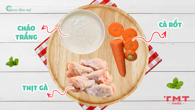 Cháo thịt gà và cà rốt dễ tiêu hóa cho bé 7 tháng