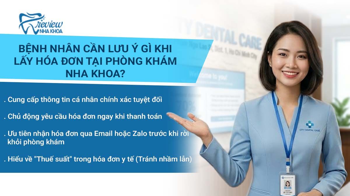 Bệnh nhân cần lưu ý gì khi lấy hóa đơn tại phòng khám nha khoa?