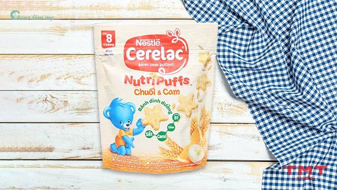 Bánh ăn dặm cho trẻ 8 tháng tuổi Nestlé Cerelac Nutripuffs