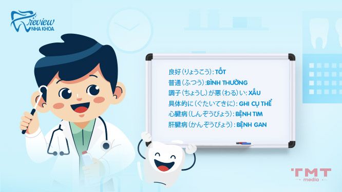 Mẫu câu dành cho bác sĩ nha khoa dùng khi khám răng ở Nhật