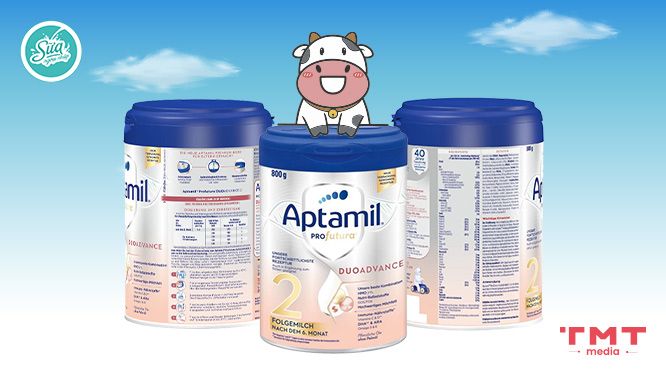 Bao bì mẫu mã của sữa Aptamil bạc Đức số 2