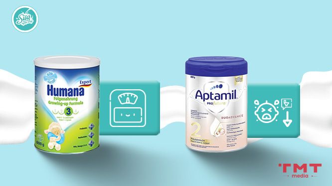 Khác nhau giữa sữa Humana và Aptamil