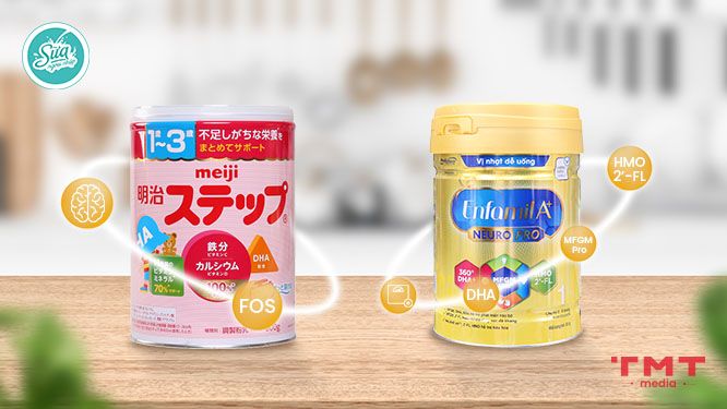 So sánh sữa Meiji và Enfamil có điểm gì giống và khác nhau?