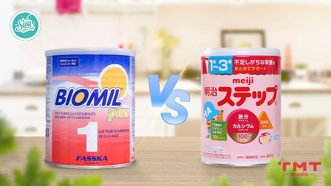 Nên cho bé uống sữa Biomil hay Meiji