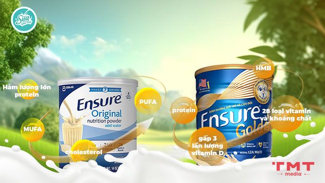 So sánh sữa Ensure Original và Ensure Gold