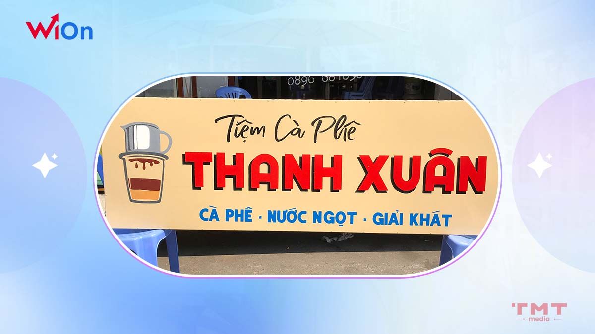 Mẫu biển hiệu cafe vẽ tay thu hút