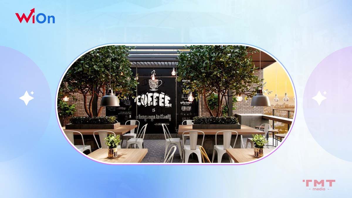 Mô hình quán cafe nhỏ đẹp trên sân thượng