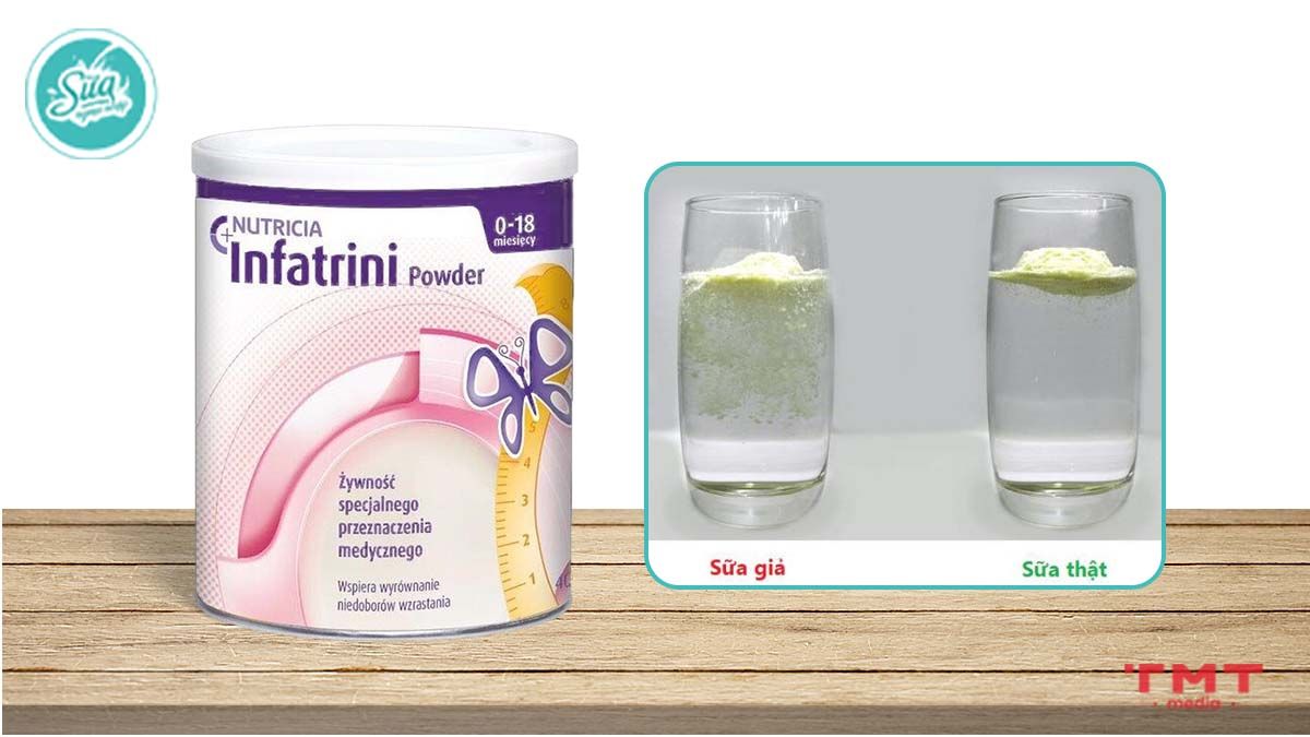 Pha thử sữa Infatrini với nước