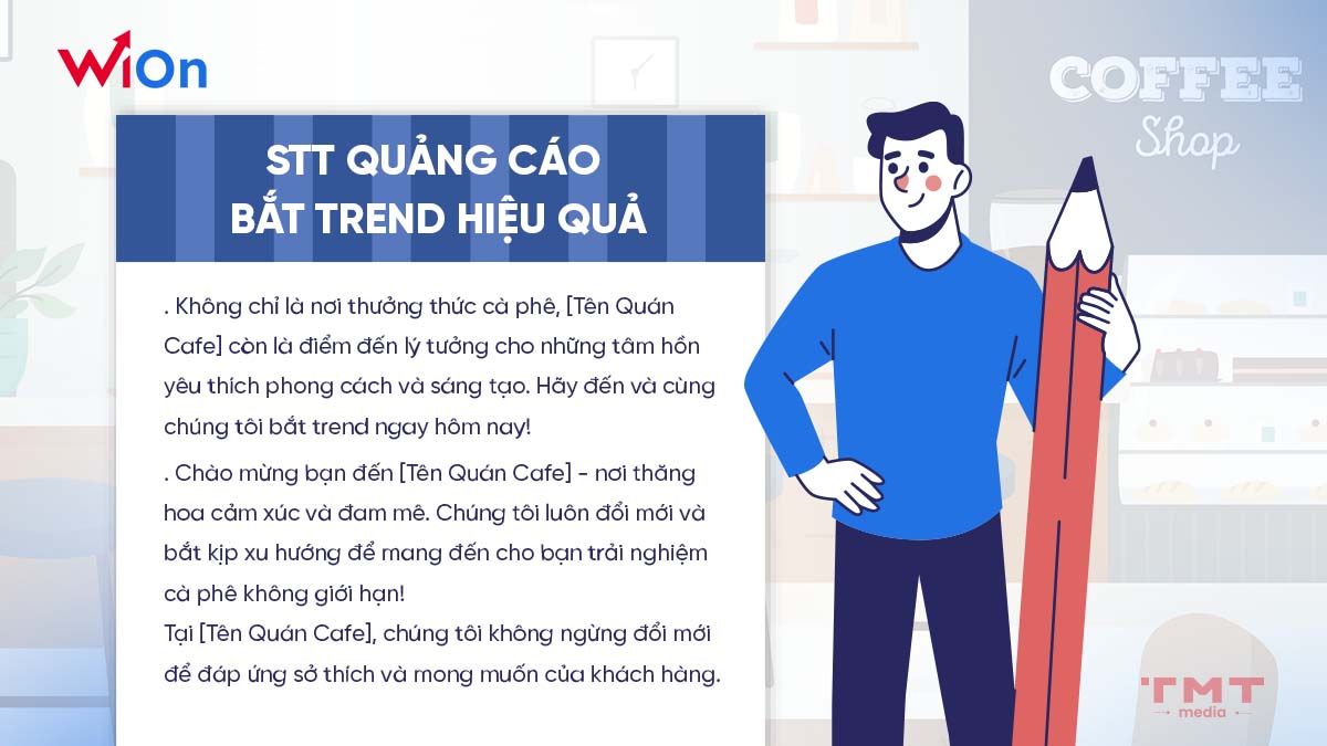 Stt quảng cáo quán cafe bắt trend hiệu quả